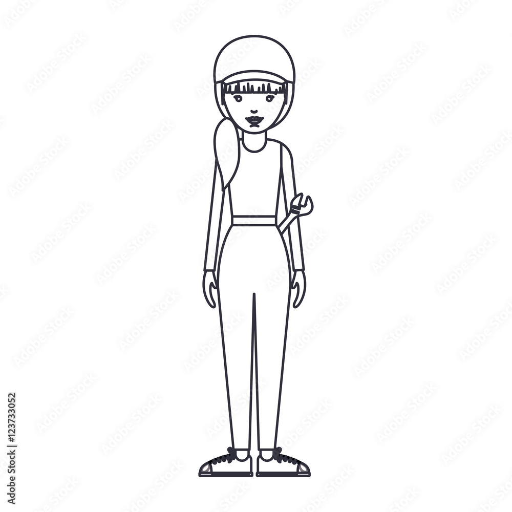 repair woman cartoon icon. Avatar people person and human theme. Isolated design. Vector illustration repair woman cartoon icon. Avatar people person and human theme. Isolated design. Vector illustration