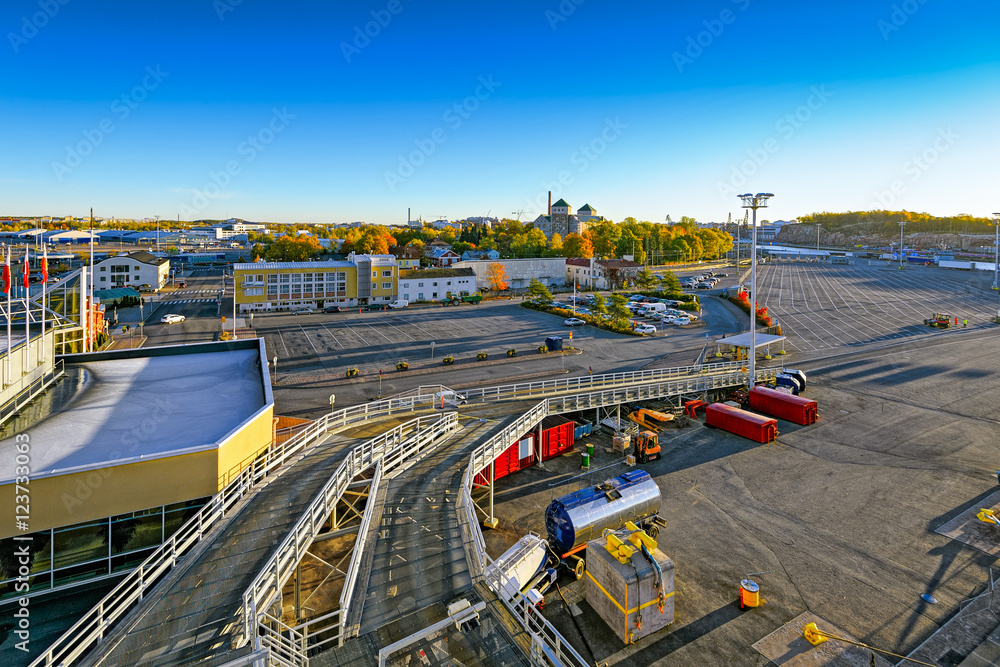 Panorama of the Port of Turku, Finland
