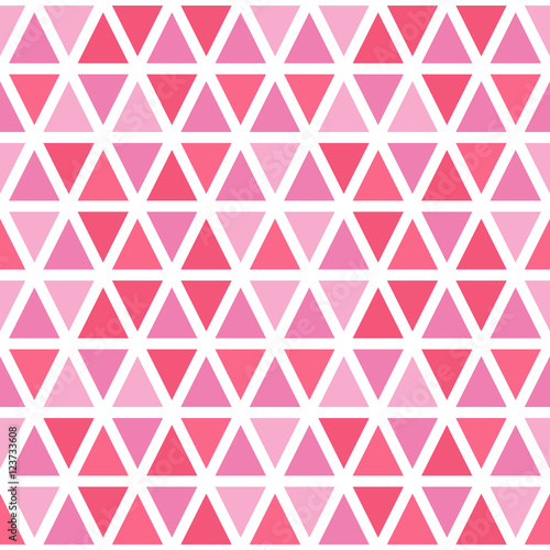 Seamless pink abstract pattern. Seamless multicolored geometric triange background. Vector illustration.