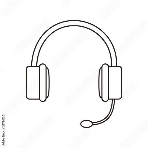 Headphone device icon. Music sound audio stereo and technology theme. Isolated design. Vector illustration