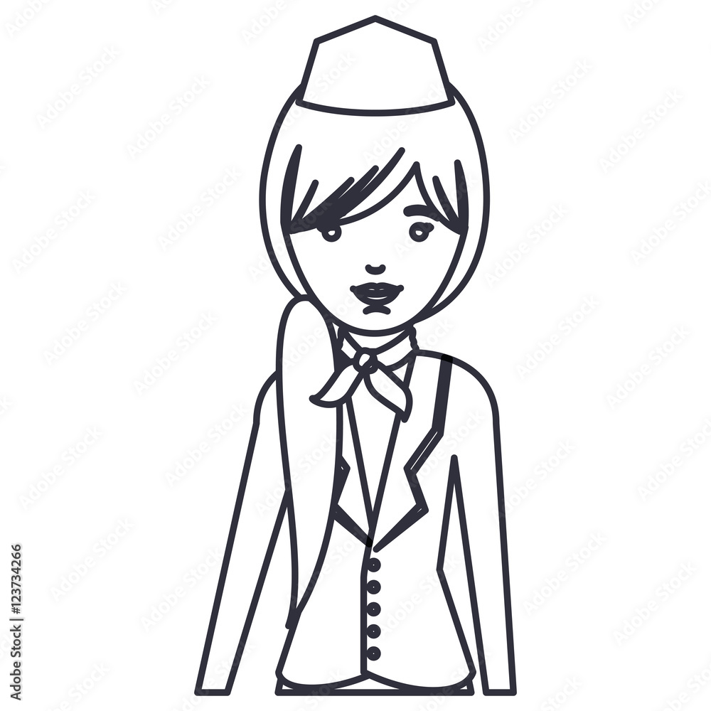 stewardess woman cartoon icon. Avatar people person and human theme. Isolated design. Vector illustration stewardess woman cartoon icon. Avatar people person and human theme. Isolated design. Vector illustration