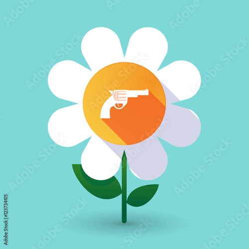Long shadow daisy flower with a gun