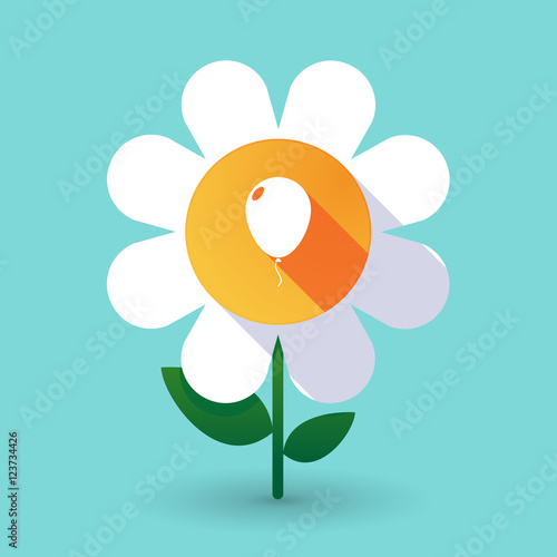 Long shadow daisy flower with a balloon