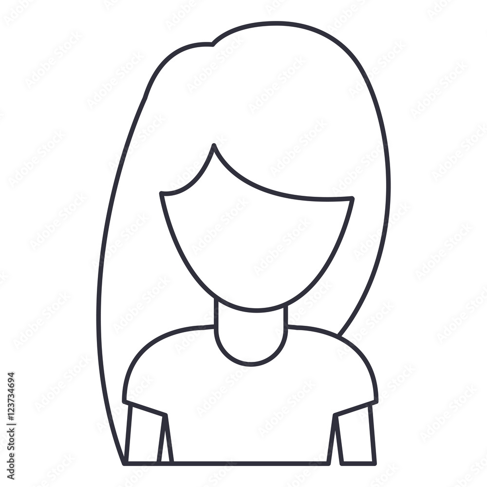 Woman cartoon icon. Avatar people person and human theme. Isolated design. Vector illustration