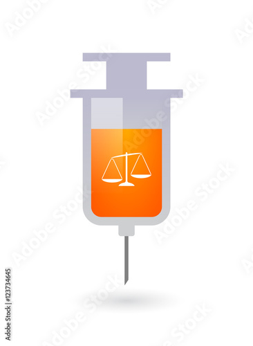 Isolated  syringe with  an unbalanced weight scale