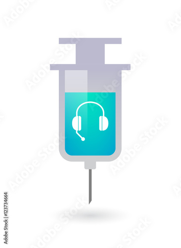 Isolated  syringe with  a hands free phone device