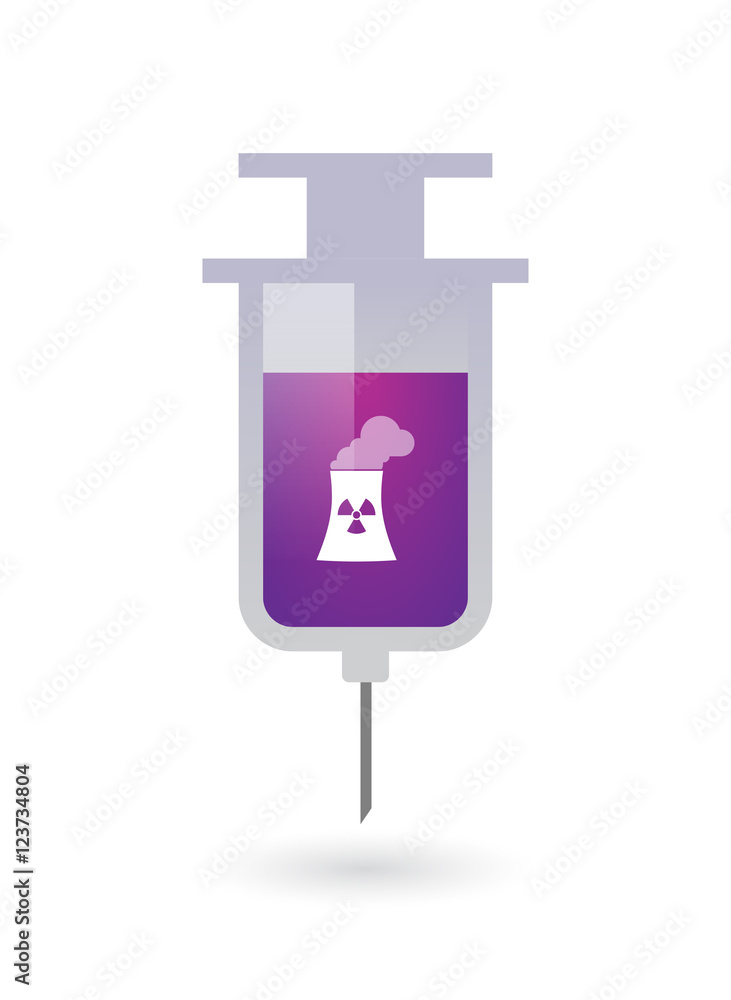Isolated syringe with a nuclear power station Isolated syringe with a nuclear power station