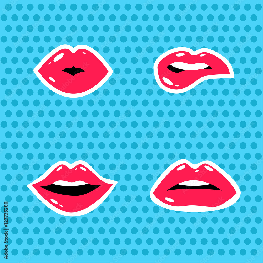 Cosmetics and makeup seamless pattern. Closeup beautiful lips of woman with red lipstick and gloss. Sexy wet lip make-up. Open mouth. Sweet kiss.Funny wallpaper for textile and fabric. Fashion style. Cosmetics and makeup seamless pattern. Closeup beautiful lips of woman with red lipstick and gloss. Sexy wet lip make-up. Open mouth. Sweet kiss.Funny wallpaper for textile and fabric. Fashion style.