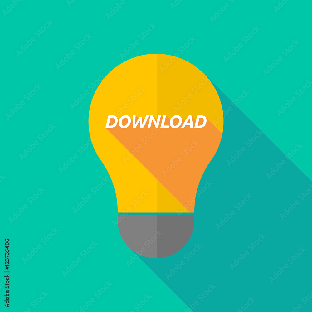 Long shadow light bulb icon with the text DOWNLOAD Long shadow light bulb icon with the text DOWNLOAD