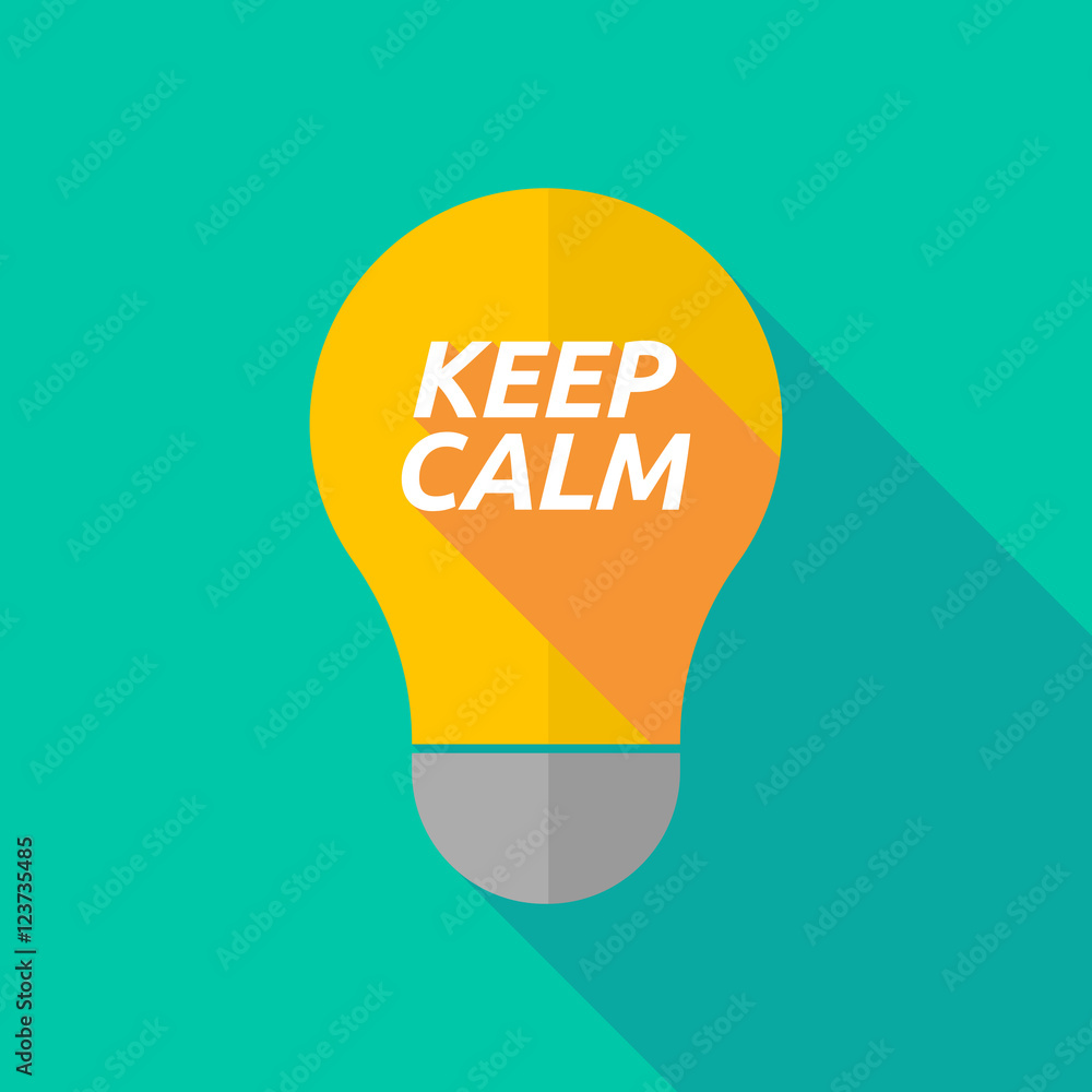 Long shadow light bulb icon with the text KEEP CALM Long shadow light bulb icon with the text KEEP CALM