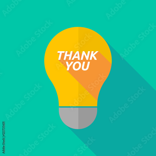 Long shadow light bulb icon with    the text THANK YOU