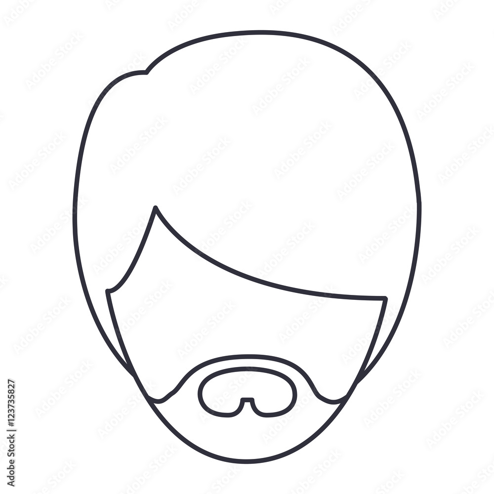 Man cartoon with mustache icon. Avatar people person and human theme. Isolated design. Vector illustration Man cartoon with mustache icon. Avatar people person and human theme. Isolated design. Vector illustration