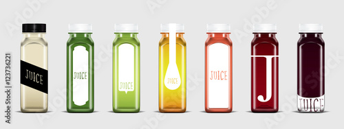 Plastic juice bottle with label template