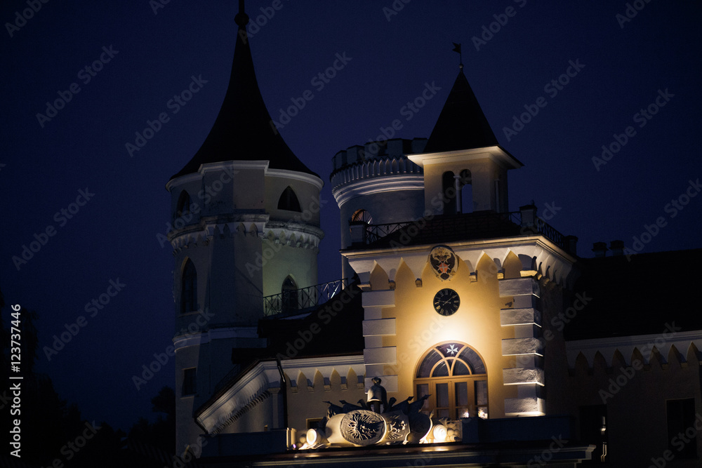 Romantic view on the ancient castle in the evening Romantic view on the ancient castle in the evening