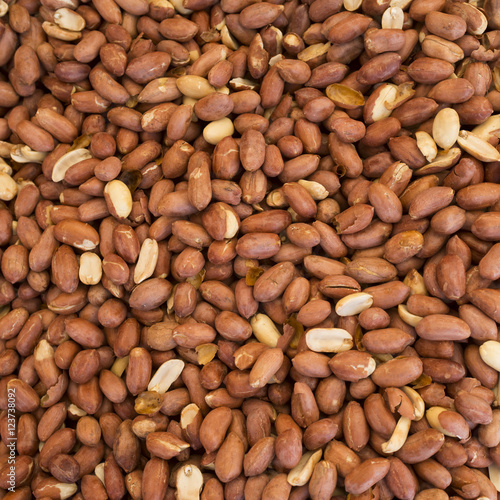 Peanut. Peanuts background. peanut sale on the market. It can be used as background food (selective focus)