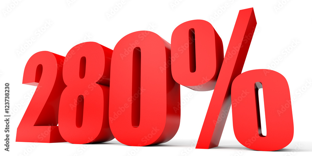 Discount 280 percent off. 3D illustration. Discount 280 percent off. 3D illustration.