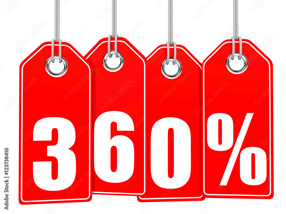 Discount 360 percent off. 3D illustration. Discount 360 percent off. 3D illustration.