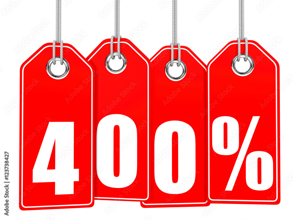 Discount 400 percent off. 3D illustration. Discount 400 percent off. 3D illustration.