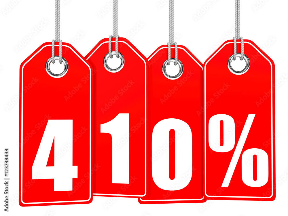 Discount 410 percent off. 3D illustration. Discount 410 percent off. 3D illustration.