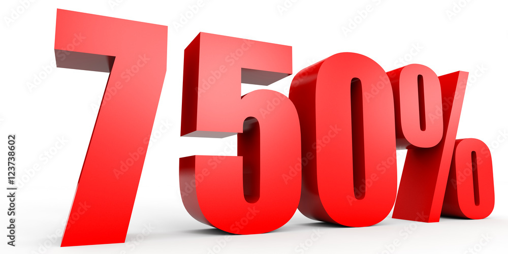 Discount 750 percent off. 3D illustration. Discount 750 percent off. 3D illustration.
