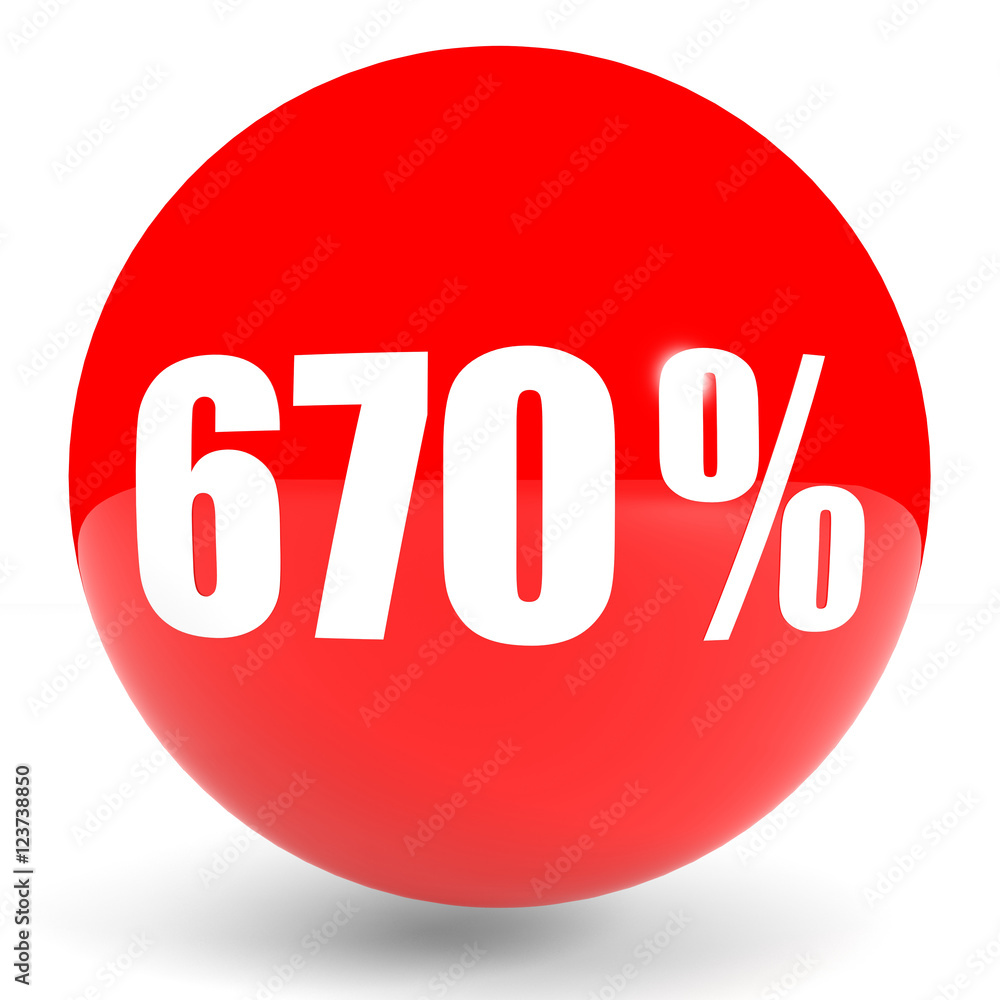 Discount 670 percent off. 3D illustration. Discount 670 percent off. 3D illustration.