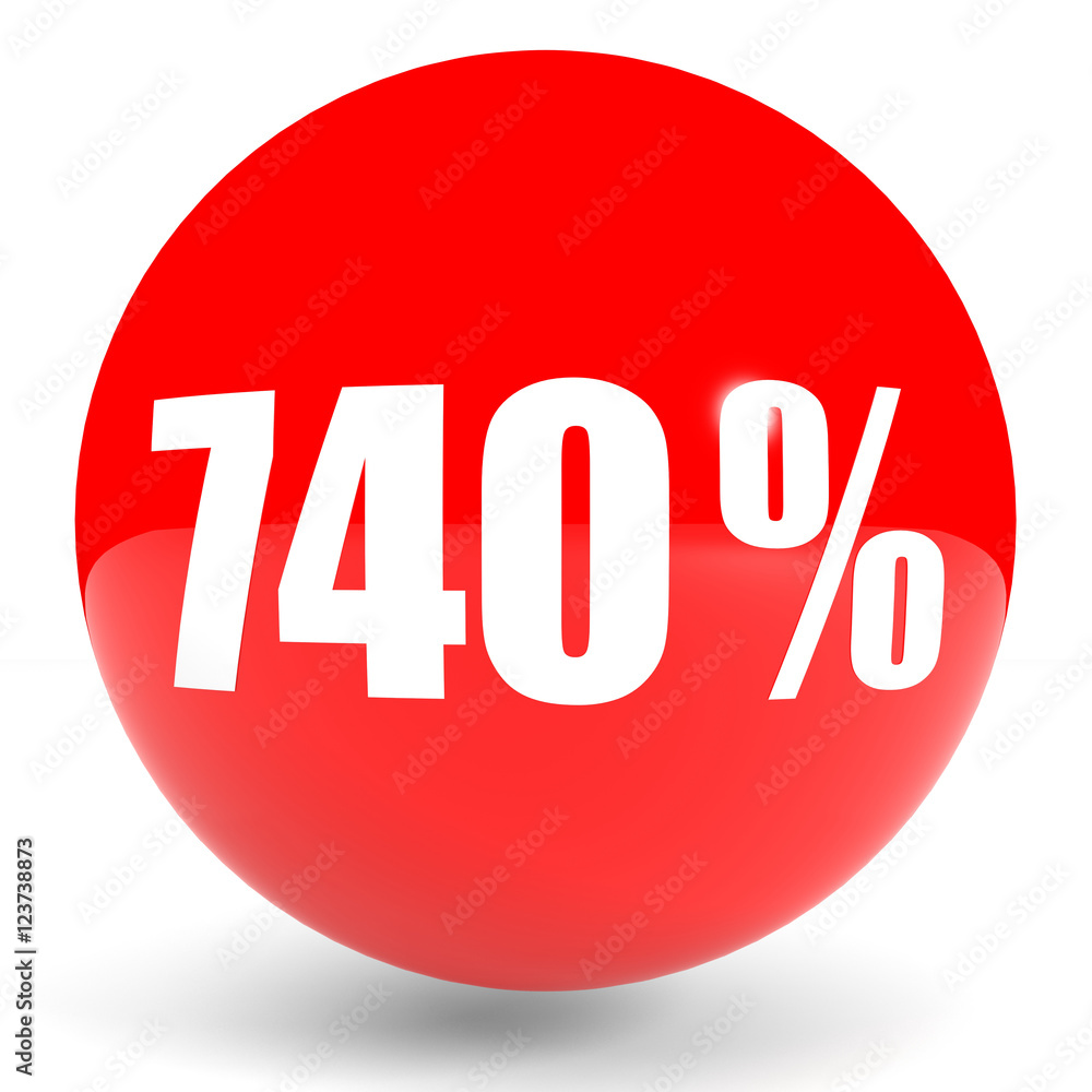 Discount 740 percent off. 3D illustration. Discount 740 percent off. 3D illustration.