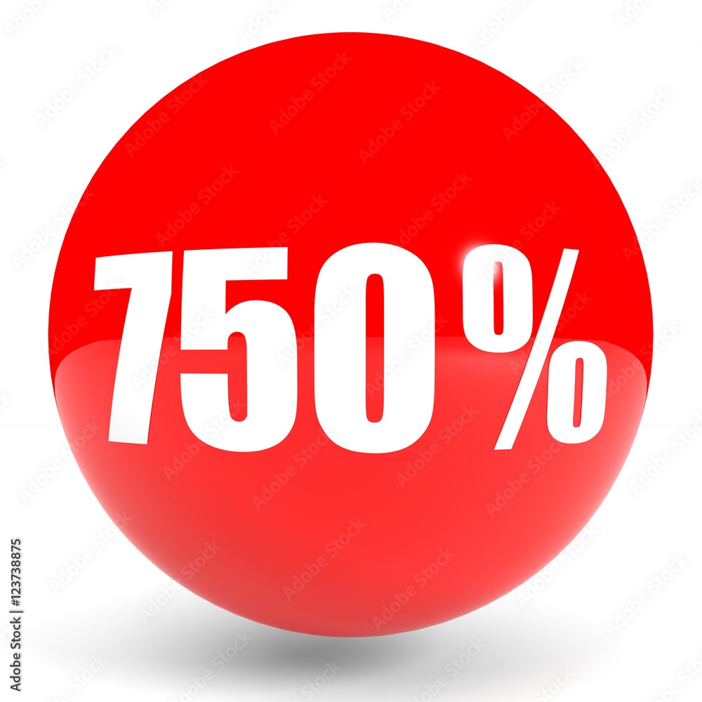 Discount 750 percent off. 3D illustration. Discount 750 percent off. 3D illustration.