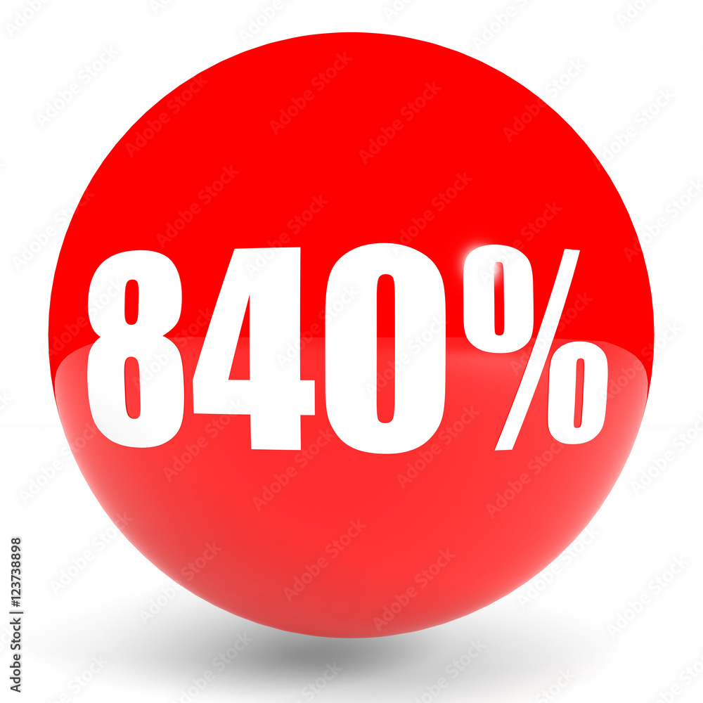 Discount 840 percent off. 3D illustration. Discount 840 percent off. 3D illustration.