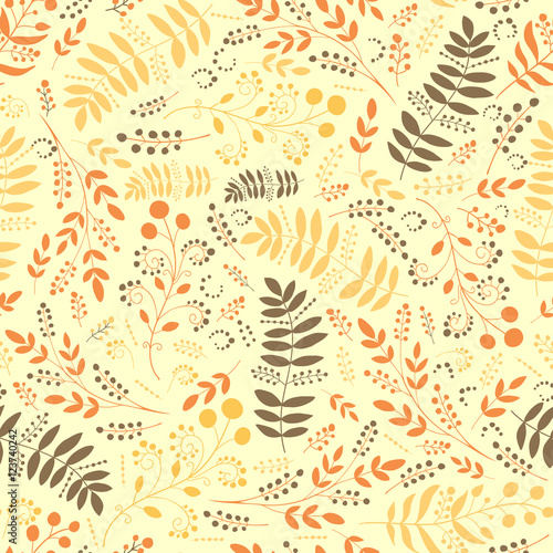 Floral pattern with autumn branches
