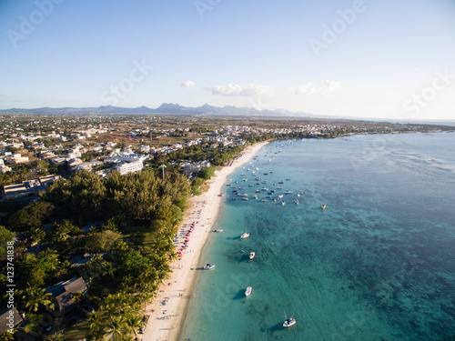 Aerial View: Trou aux Biches Beach, Mauritius © anathomy