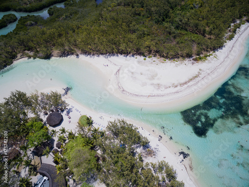 Bild auf Leinwand Aerial View: Ile aux Cerfs (Leisure Island), Mauritius