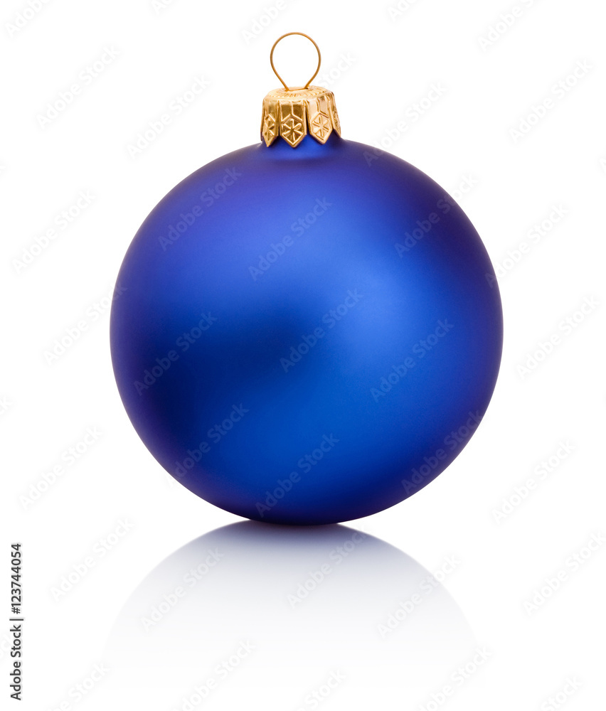 Blue christmas bauble Isolated on white background Blue christmas bauble Isolated on white background
