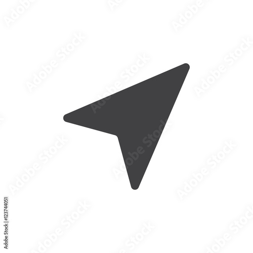 Location arrow icon vector, solid logo illustration, pictogram isolated on white