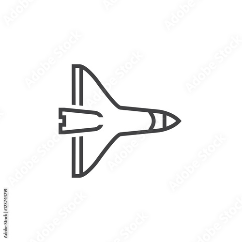Space Shuttle line icon, outline vector logo illustration, linear pictogram isolated on white