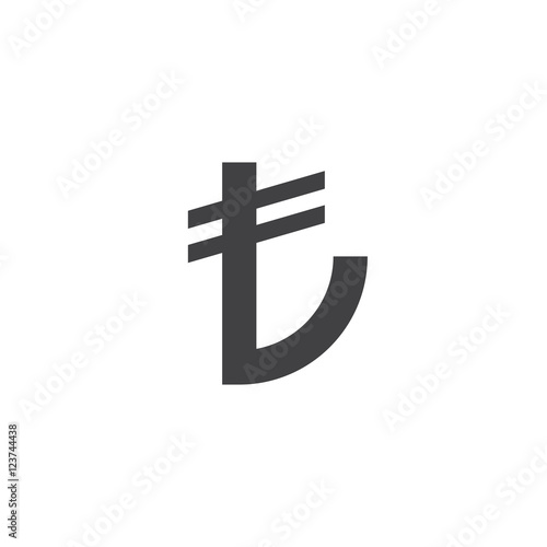 Turkish lira symbol. vector sign, solid logo illustration, pictogram isolated on white
