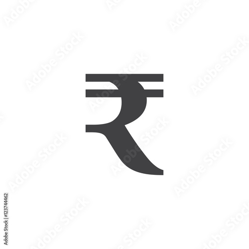 Rupee symbol. vector sign, solid logo illustration, pictogram isolated on white