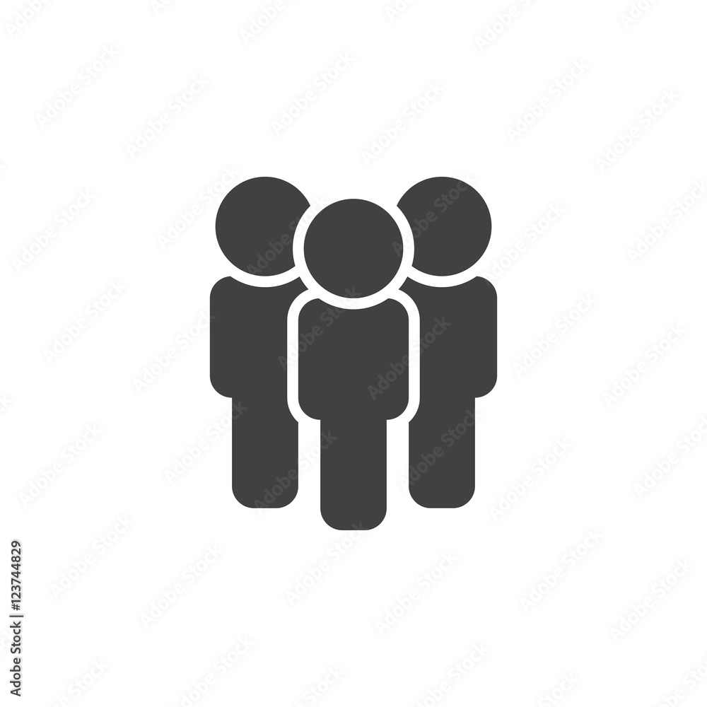 people icon vector, team solid logo illustration, pictogram isolated on white