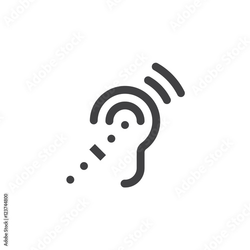 Assistive Listening Systems Symbol. deafness line icon, outline vector logo illustration, linear pictogram isolated on white