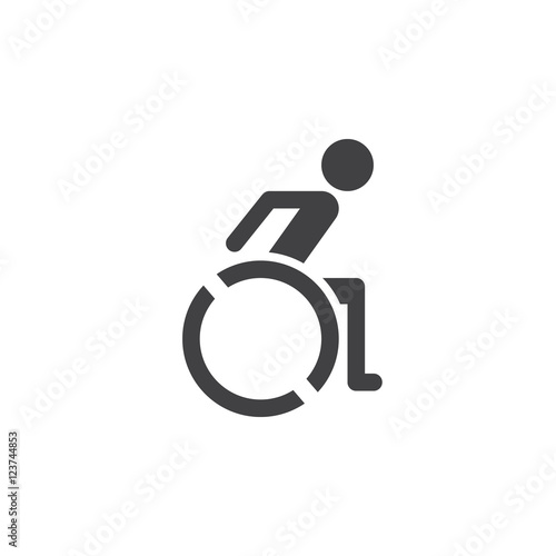 Wheelchair icon vector, handicap solid logo illustration, pictogram isolated on white