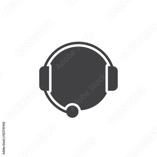 Customer support icon vector, Call center solid logo illustration, pictogram isolated on white