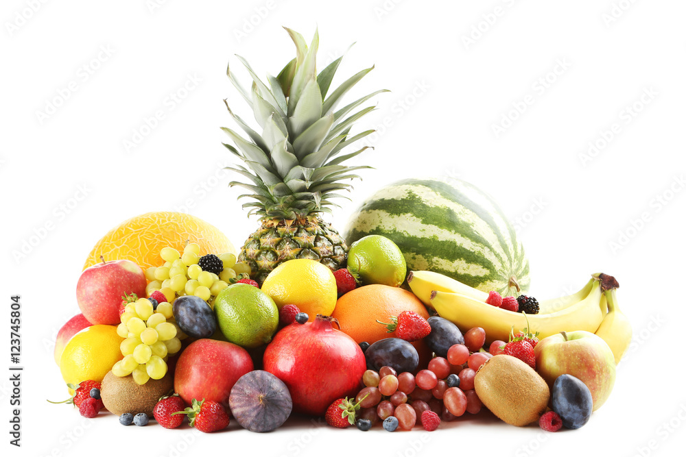 Ripe and tasty fruits isolated on a white Ripe and tasty fruits isolated on a white