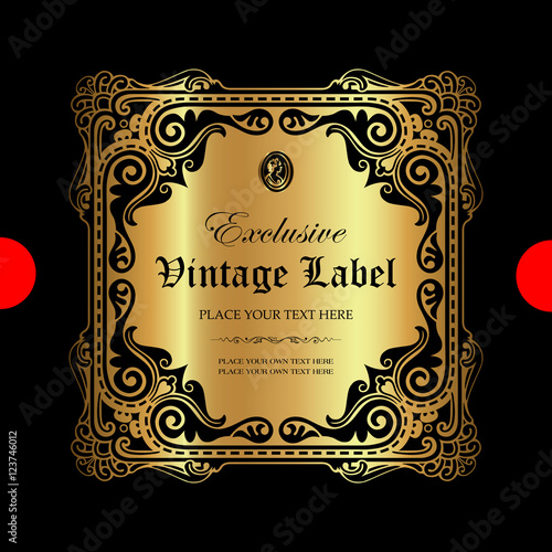 Luxury ornamental gold label
