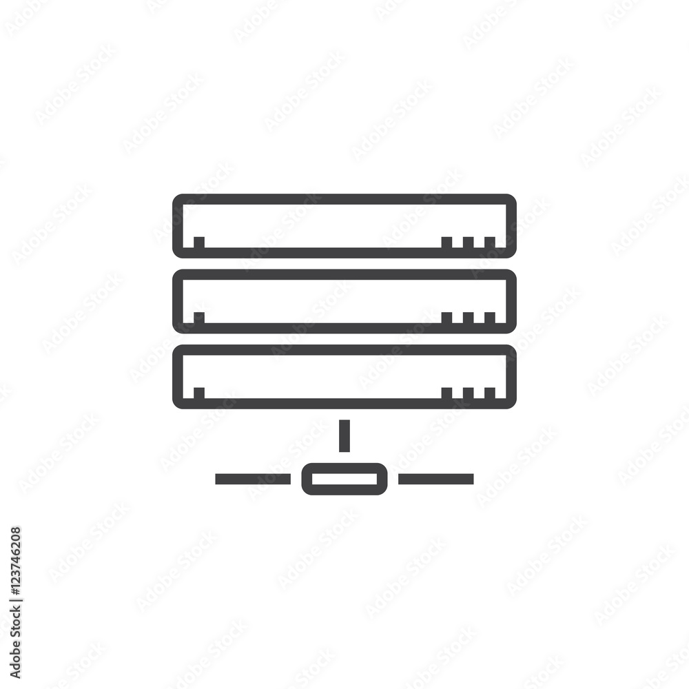 Server line icon, network storage outline vector logo illustration, linear pictogram isolated on white Server line icon, network storage outline vector logo illustration, linear pictogram isolated on white