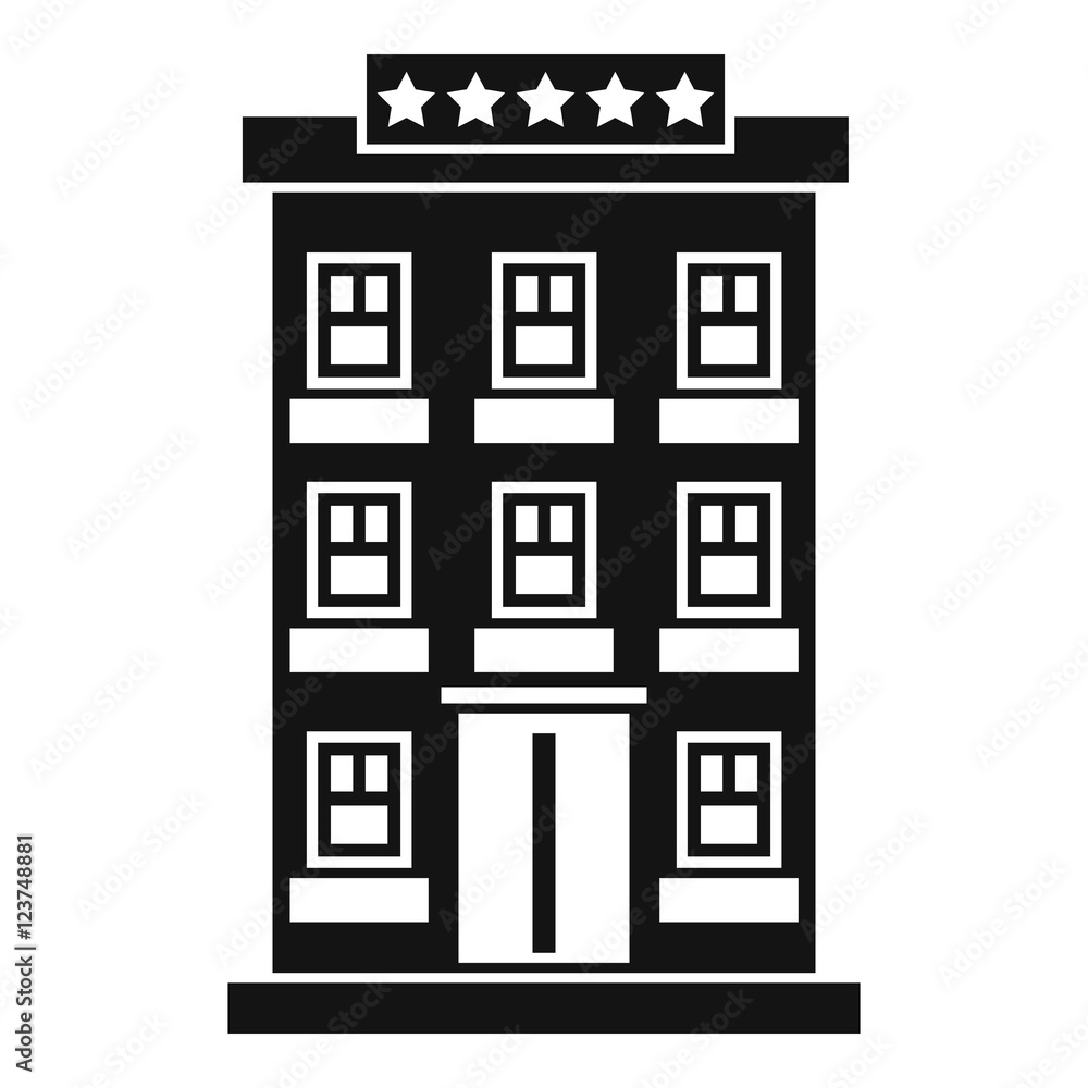 Hotel building icon. Simple illustration of hotel building vector icon for web Hotel building icon. Simple illustration of hotel building vector icon for web