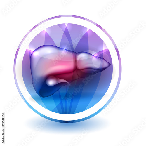 Liver Sign treatment, round shape colorful overlay flower petals at the background
