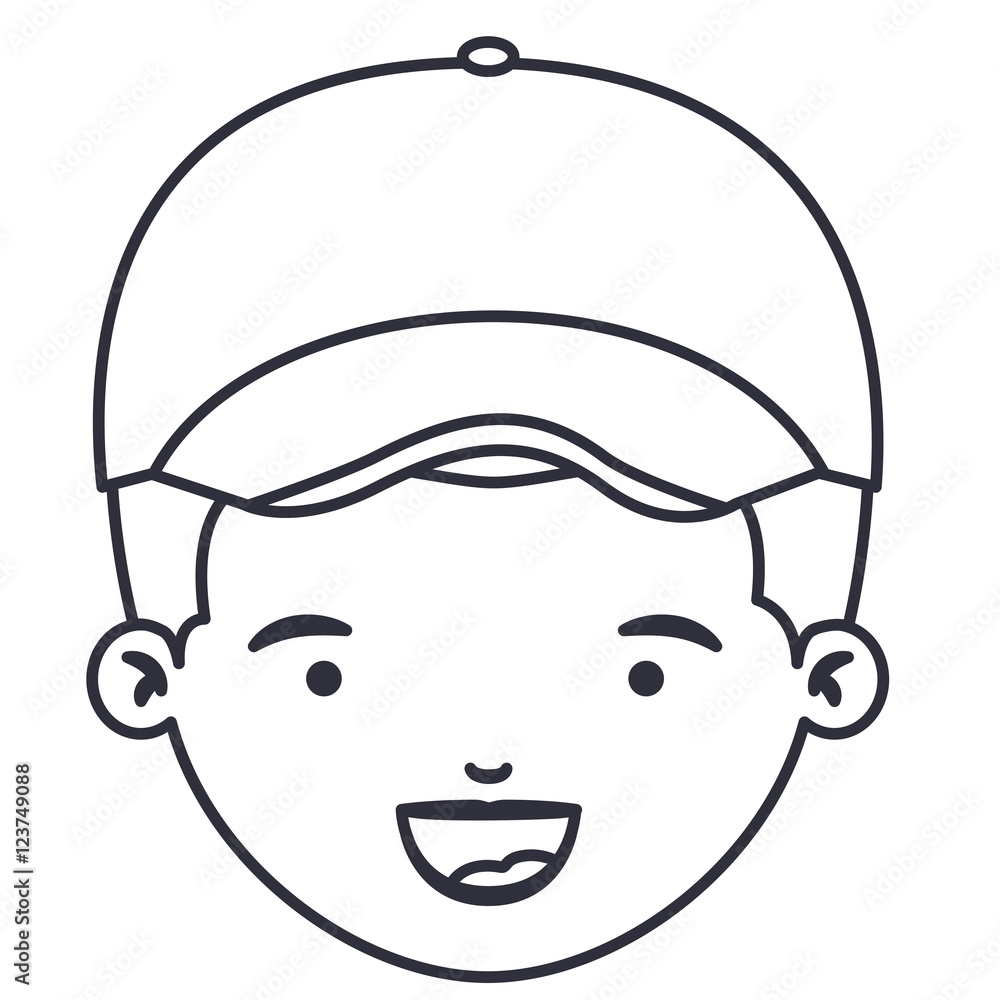 Boy cartoon face with hat icon. Kid child little and people theme. Isolated design. Vector illustration Boy cartoon face with hat icon. Kid child little and people theme. Isolated design. Vector illustration