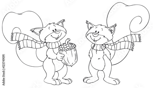 Niedliche Eichhörnchen mit Schal