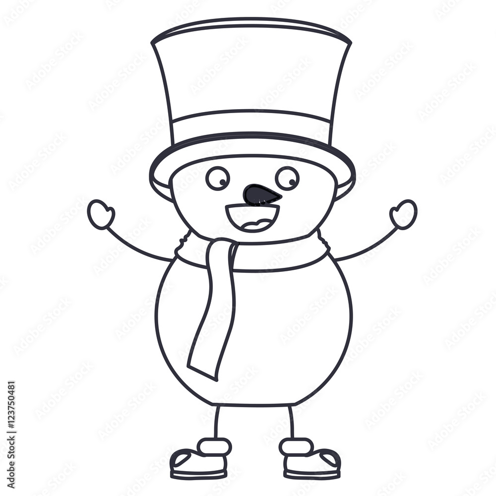 Snowman cartoon icon. Merry christmas season celebration and decoration theme. Isolated design. Vector illustration Snowman cartoon icon. Merry christmas season celebration and decoration theme. Isolated design. Vector illustration