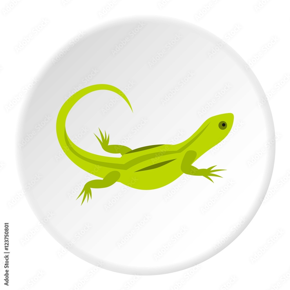 Fototapeta premium Green lizard icon. Flat illustration of green lizard vector icon for web