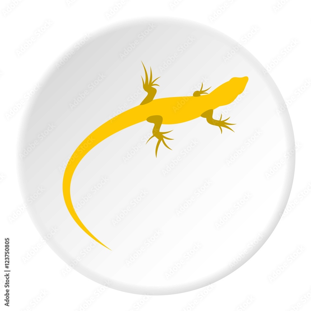 Fototapeta premium Yellow lizard icon. Flat illustration of yellow lizard vector icon for web